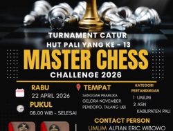 Rayakan HUT ke-13, Kabupaten PALI Gelar Turnamen Master Catur Guna Cetak Atlet Berprestasi ‎